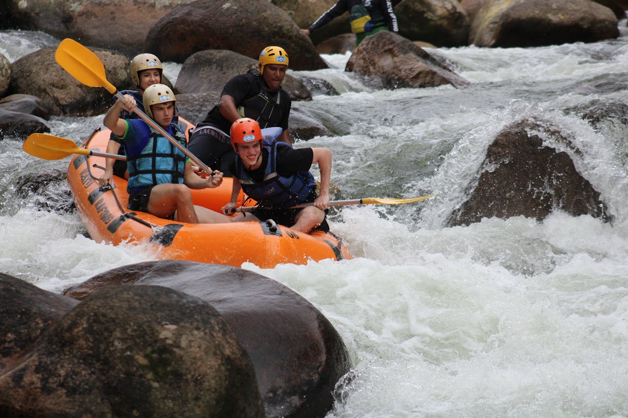 our-story Thrilling white water rafting experience on a Brazilian river with a group of enthusiasts.